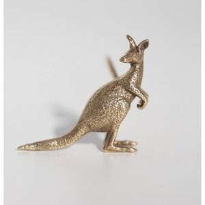Vintage 9k Solid Yellow Gold Kangaroo Brooch Pin Stickpin Reg No 38747 3.32g